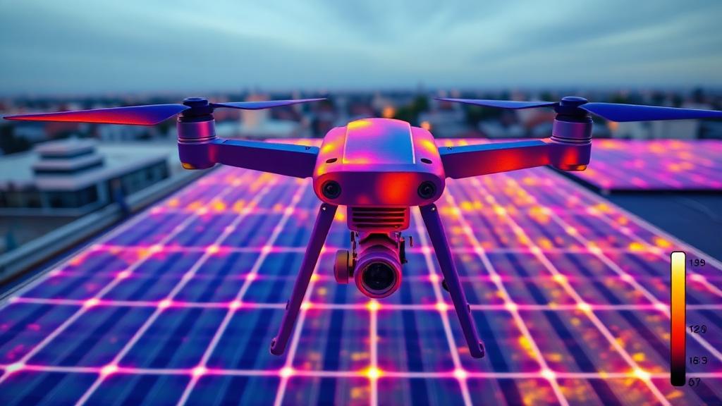 Termální inspekce střech a solárních panelů dronem