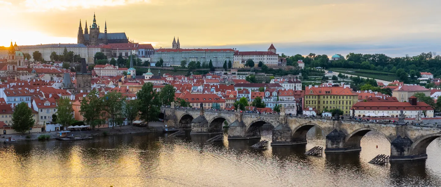 Dronová fotka Prahy